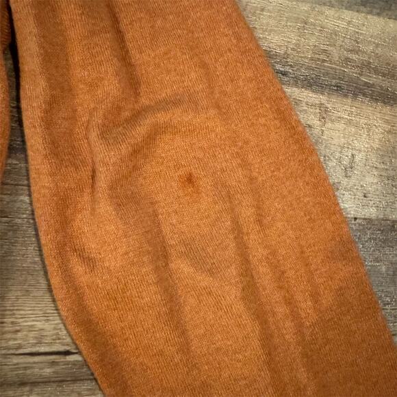 Pronto Uomo XL Burnt Orange V-Neck Sweater Cotton Cashmere Pullover Casual READ - Picture 3 of 11